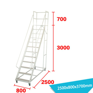 31 "Wide12 Step Industrial Warehouse Rolling Ladder LT-16