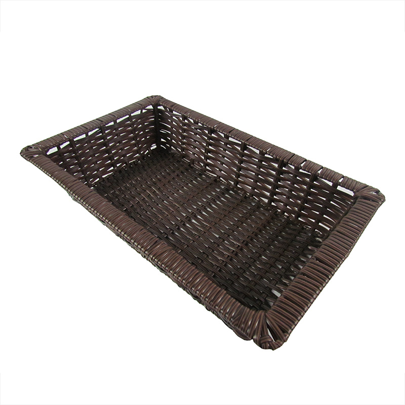 مستطيل بلاستيك سلة الروطان