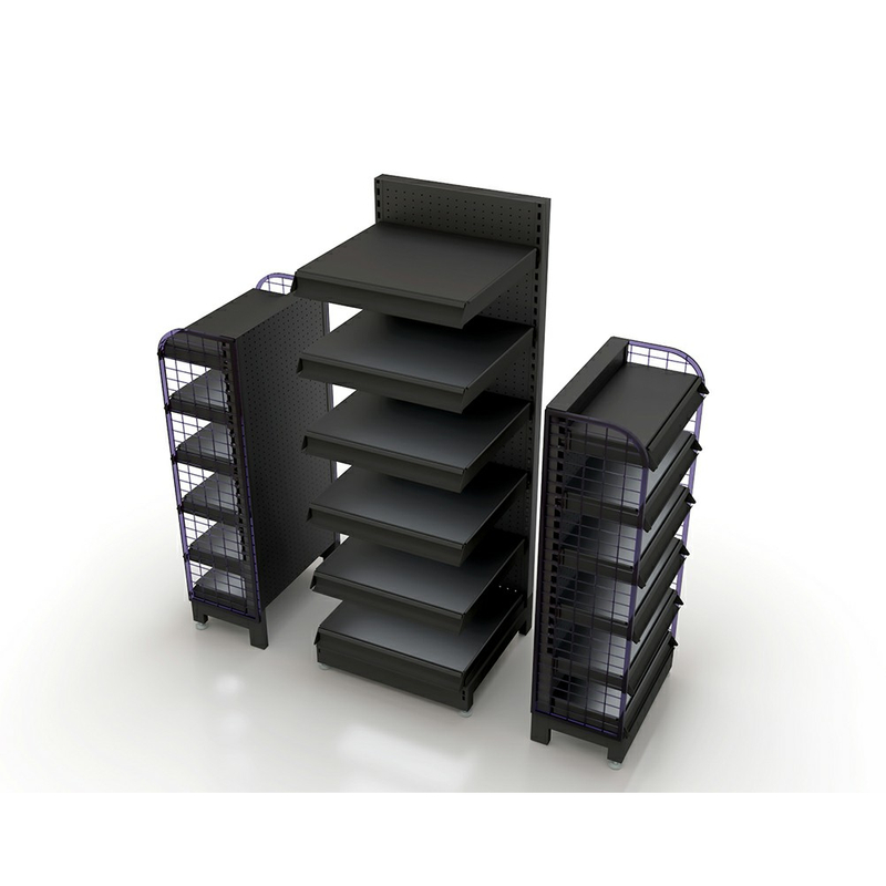 رف السوبر ماركت مع عداد الخروج