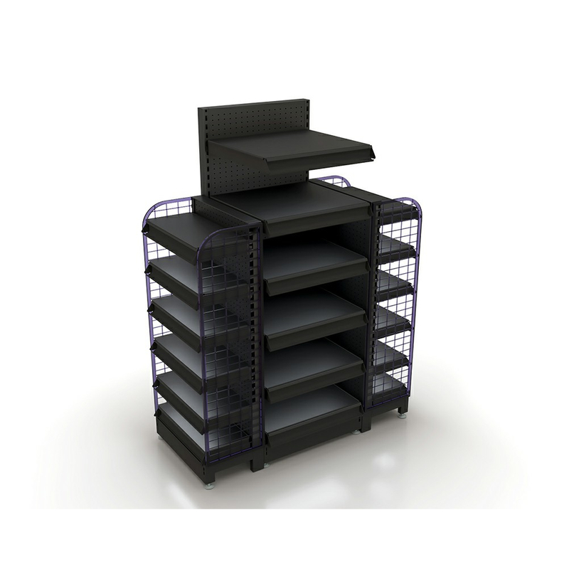 رف السوبر ماركت مع عداد الخروج